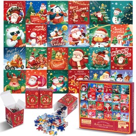 EEOCWF Christmas Puzzle Advent Calendar 2024, Adult Advent Puzzle 1008 Pieces Surprise 24 Days Countdown To Christmas, Christmas Jigsaw Puzzles for Adults Kids Family, Perfect for Birthday Christmas Gift