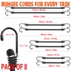 MTE 8Pack Bungee Cords With Hooks, 35KG Max Load Bungee