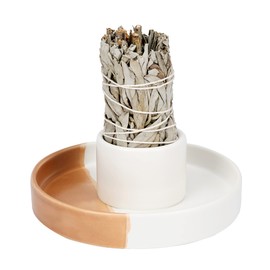 Sage Holder, White Sage Burner, Smudge Bowl, Palo Santo Holder, Incense Holder, Incense Holder Bundle, Sage Holder for White Sage Bundle and Palo Santo (Sage Not Included)