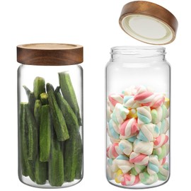 Glass Jar with Screw Top Lid 37oz Borosilicate Glass Spice Jars Seasoning Containers Kitchen Glass Food Storage Canisters for Pantry Liquid Tea Bath Salts Fermenting