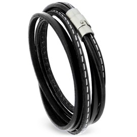 Simaru Leather Wrap Bracelet with Stainless Steel Clasp Including Magnet for Men and Women Premium Quality Made in Germany Sizes S to XL, Leather