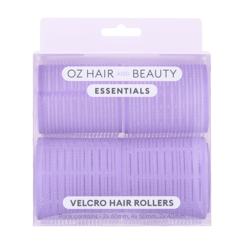 Oz Essentials Velcro Hair Rollers - Purple