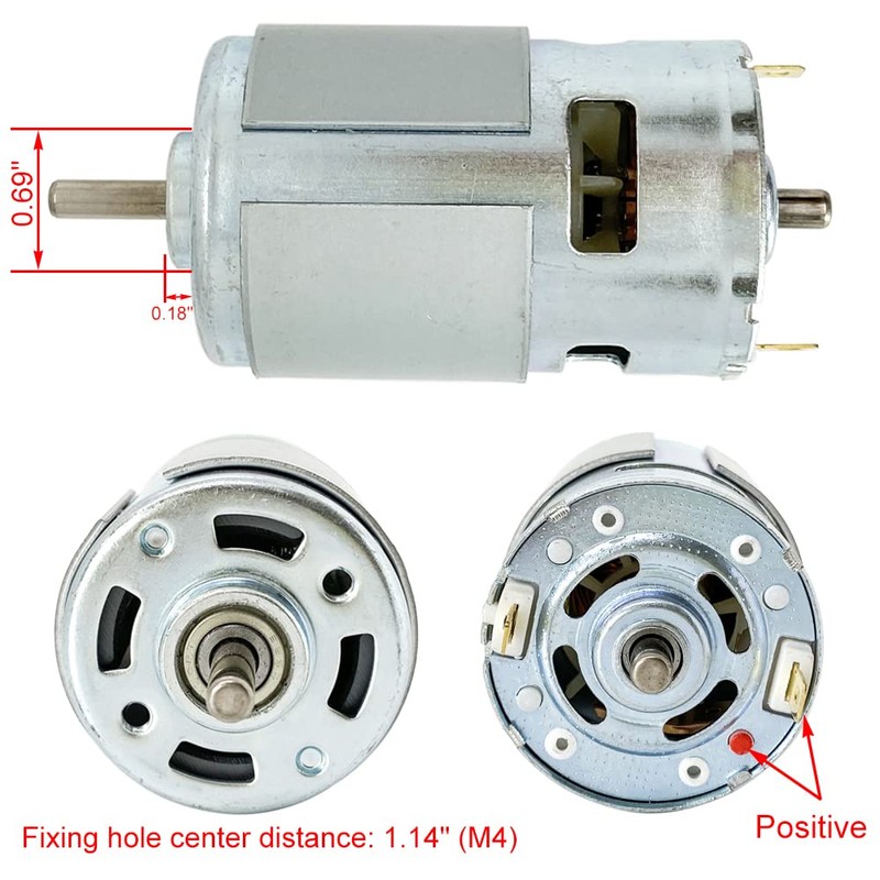 DC 775 Motor 12V-24V 6000-12000RPM 775 Electric Motor Double Ball