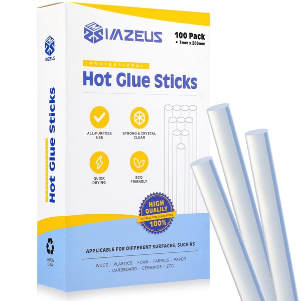 IMZEUS 100-Piece Glue Sticks 7 x 200 mm Hot Glue