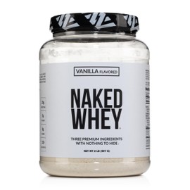 NAKED Whey Vanilla Protein Powder - Only 3 Ingredients - Grass Fed Whey Protein Powder, Vanilla Flavor, and Organic Coconut Sugar, No GMO, No Soy, and Gluten Free - 24 Servings