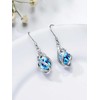 925 Sterling Silver Created Aquamarine Earrings for Women, March Birthstone