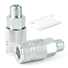 GASHER 2PCS 3/8-Inch Male Quick Connect Air Coupler, 3/8 Basic Flow Industrial Coupler，For Air Compressor Quick Connect Air Hose Fittings Set, JQ-896