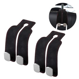Miraculife Car Seat Back Organizer with Dual Hooks, Leather Vehicle Seat Hook Set for Headrests, Purse Holder for Bags and Handbags, Space-Saving Travel Organizer for Automobiles