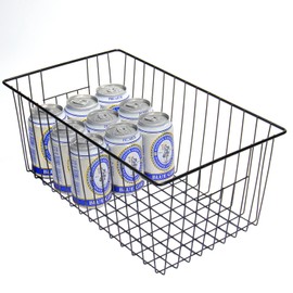 16inch Upright Freezer Organizer Baskets for 13-14,16-21 cu.ft Standup Freezer, Settle freezer chaos and reduce food waste effectively, Durable, Fully Use Space, Improve Air Circulate, Black, 3pcs