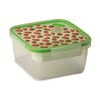 Snips Square Lunch Box 1.40L Strawberry Removable Tray Steam Valve