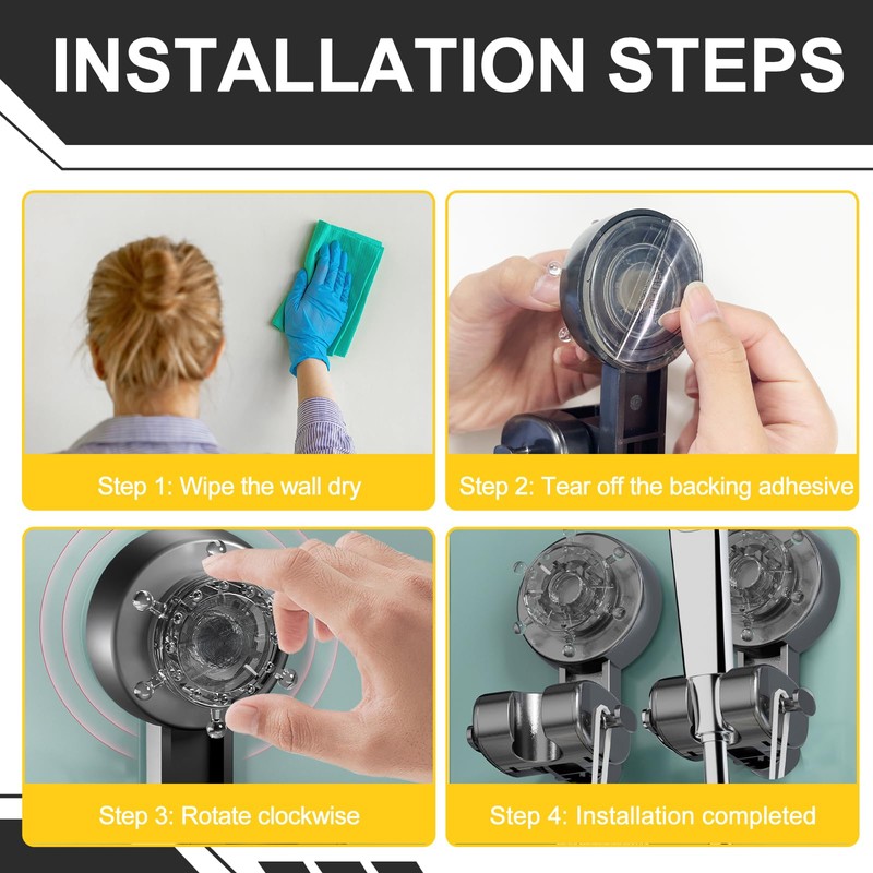 Shower Head Holder Suction Cup, Shower Head Holder, Universal Shelf