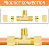 GASHER 2PCS Brass Compression Tube Pipe Fitting Connector, Tee，12mm x