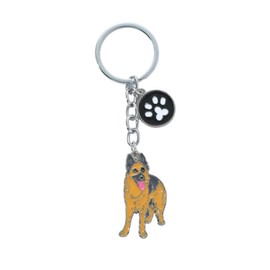 Blue Dream Island Realistic Dog Keychain,Cute Dog Pattern Metal Dog Tag Pendant Dog Lover Keychain Bag Charm Gift, German Shepherd Dog