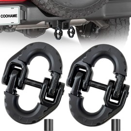 2 Pack 1/2“ Safety Chain Connector Link,Tow Hitch Hammerlock Coupling Link,G80 Safety Tow Chain Connector Link for Trailer Chain,12000 lbs Working Loading for RV UTV Trucks Trailers and SUV,Black