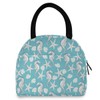 ZzWwR Ocean Starfish Seahorse Pattern Reusable Lunch Tote Bag with