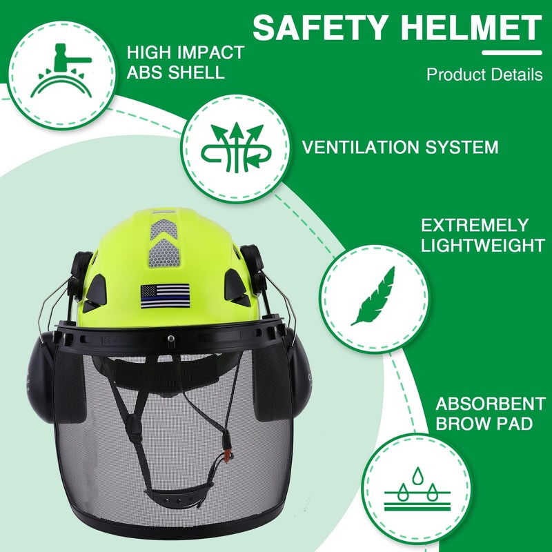 LOHASTAR Forestry Helmet with Face Shield and Ear Muffs Safety