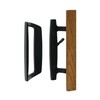 Bali NAI Sliding Glass Door Handle Set with Oak Wood