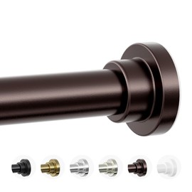 Mcrbeay Shower Curtain Rod, 1" Diameter Heavy Duty Tension Shower Rod, Non Slip Adjustable 28-102 inch No Drilling Shower Curtain Rods Spring Tension For Bathroom, Shower Stall, No Rust, Bronze