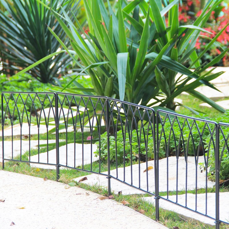 SCENDOR 5 Pack Decorative Fence Metal Garden Fence 16in x