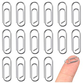 100 Pieces Metal Mini Paper Clips 3/5 Inch Finish Steel Paper Clip Metal Journaling Paper Clamps Office Paperclip for Paper Document Sorting and Organizing, Office School Home Desk Organizer