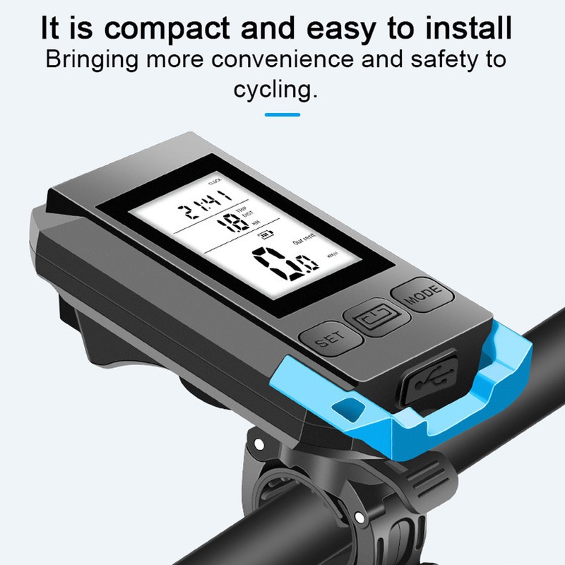 Multifunctional Bike Cycle Speedmeter Wireless Bicycle Speed Meter with Light