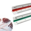 ChAusa 2 Pcs 12 Inch Scale Ruler Plastic Triangular Scale