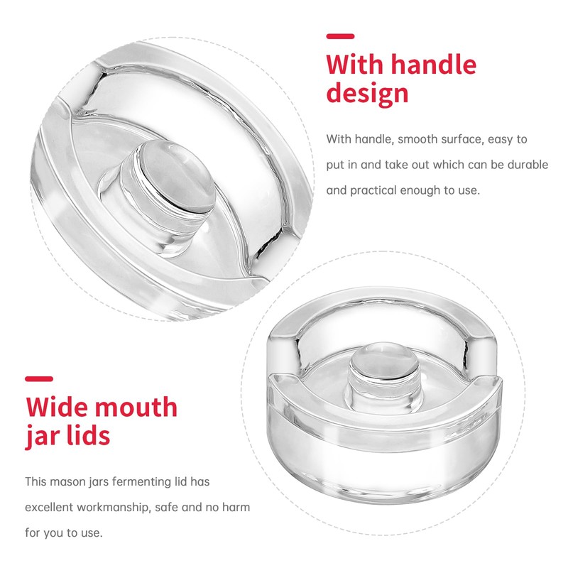 9Pcs Fermentation Glass Weights with Easy Grip Handles, Clear Canning