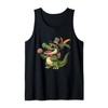 Mardi Gras Festive Gator with Top Hat Party Tank Top