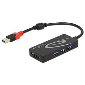 Tragant 62899 USB 3.0 (3.1 Gen 1) Type-A 5000Mbit/s Black interface hub - Tragant 62899, USB 3.0 (3.1 Gen 1) Type-A, USB 3.0 (3.1 Gen 1) Type-A, MMC, MMC Mobile, MMCmicro, MicroSD (TransFlash),