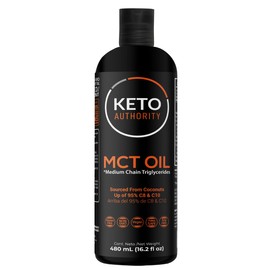 MCT Oil 480 ml Keto Authority | 32 servicios por empaque | 95% C8 y C10 | Gluten Free | Vegan | NON GMO | Paleo Safe | Soy Free | 100% de Coco | MCT Importado | Sin olor | Sin Sabor | Ideal para Dieta Keto.