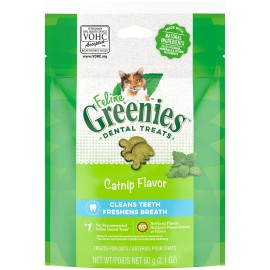 Greenies FELINE GREENIES Catnip Flavor Dental Treats 2.1 Ounce Crunchy Cat Treats