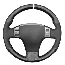 MEWANT Steering Wheel Cover for Infiniti G35 2003-2006 Customized Version PU Carbon Fiber&Suede Steering Wheel Wrap