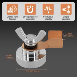 Welding Magnetic Grounding Clamp, Welding Support Ground Clamp Tools, Strong Large Suction Magnet Head, Welder Copper Tail Ground Connection Welding Accessories (1)