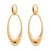 Geometric Circle Oval Stud Earrings 18K Gold Women's Hollow Big