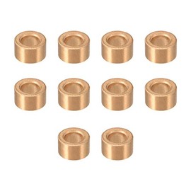 sourcing map Bearing Sleeve 6mm Bore x 10mm OD x 6mm Long Self-Lubricating Sintered Bronze Bushings 10pcs