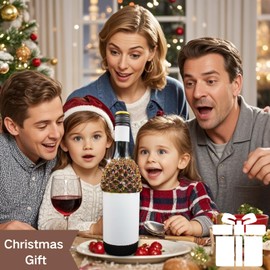 PEARLY JUN Wine Bottle Cover Wedding Wine Bag Engagement Red Gold New Couples Rhinestone Mr and Mrs Marriage Wedding Gifts Bride and Groom Table Decorations