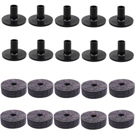 A-xctoe Round Soft Grey Cymbal Stand Felt Washer Replacement for Drum Set of 20