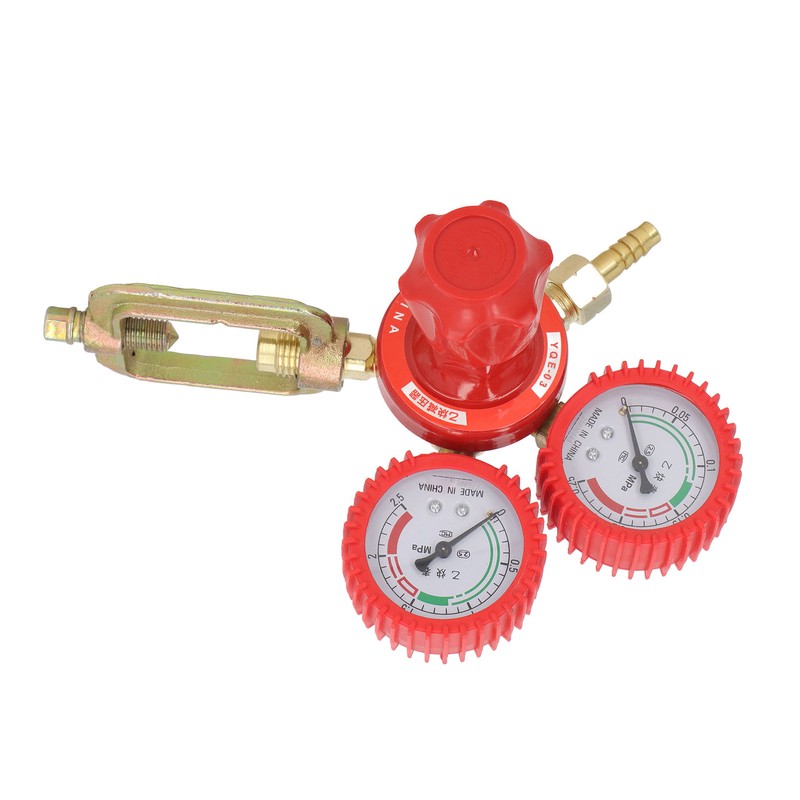 Acetylene Pressure Reducer 8mm Inlet Port Dual Display Shockproof Acetylene
