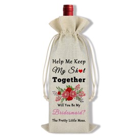 Bridesmaid Gift Will You be My Bridesmaid Wine Bag for Maid of Honor Wedding Party Bridal Shower Gift Bridesmaid Proposal Gift Bachelorette Party Favors