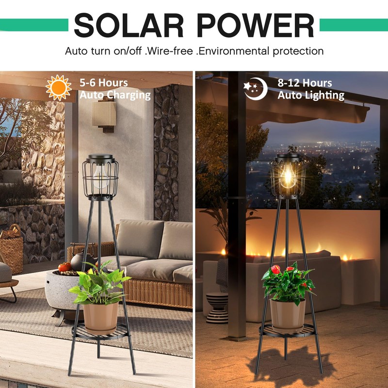 MXwcy Solar Lights Outdoor with LED Edison Bulbs, Solar Floor