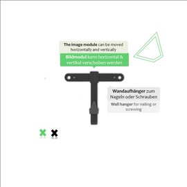 PictureframeGAEKKO Picture Frame Hanger Set of 2 – Adjustable Wall Brackets for Heavy Pictures with Frames up to 4kg - Photo Hangers with Screws & Nails – Serrated Hooks to Hang Photos