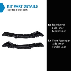 TRQ TRQ Front Inner Fender Liner Set Compatible with 1993-1995 Toyota Pickup TO1250105 TO1251105