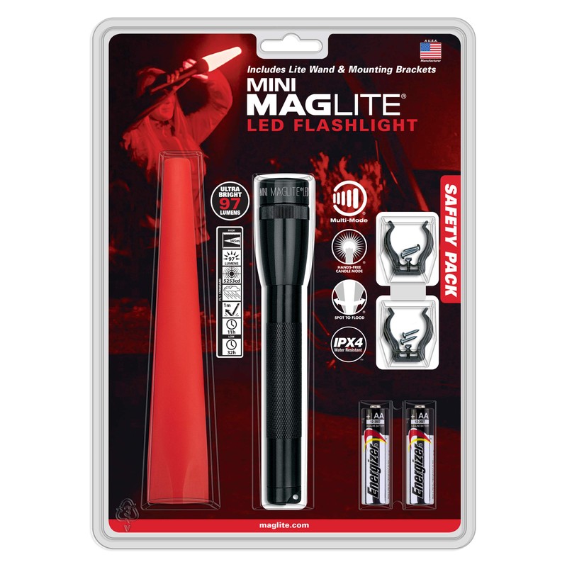 MAGLITE Safety Pack - MINI MAG 2-Cell AA LED Flashlight,