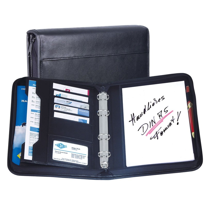 Wedo 581501, Conference Organiser, A5, Black, Elegance, 4-Ring Mechanism