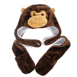 JK Home Kids Teens Hat Gloves Scarf Set Cartoon Fleece 3 in 1 Party Animal Hats Scarf Mitten Gloves with Pockets Warm Plush Hoodie Earflap Beanie