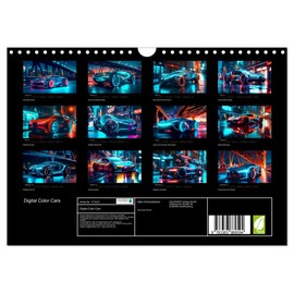 Digital Color Cars (Wandkalender 2025 DIN A4 quer), CALVENDO Monatskalender [Calendar] Monika Altenburger