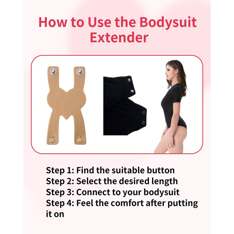 Liebster Heart-Shaped Bodysuit Extender - Custom Fit, Stretchable Snap-On Extension