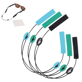 Adjustable Eyeglass Strap (3 Pack Shark Color) - No Tail Sunglass Strap - Eyewear String Holder - With Bonus Glasses Cleaning Cloth - 3 Pack