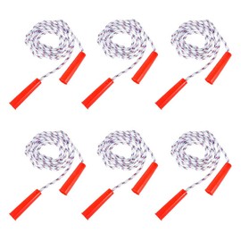 The Dreidel Company Durable Jump Ropes for Kids, Nylon with Plastic Handles, Indoor & Outdoor Skipping Activity, Party Favors, 84 (6-Pack)