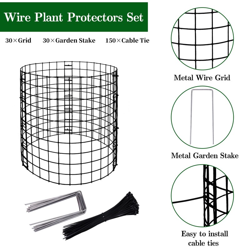 Adnee 10 Packs Wire Plant Protector from Animals - 12"